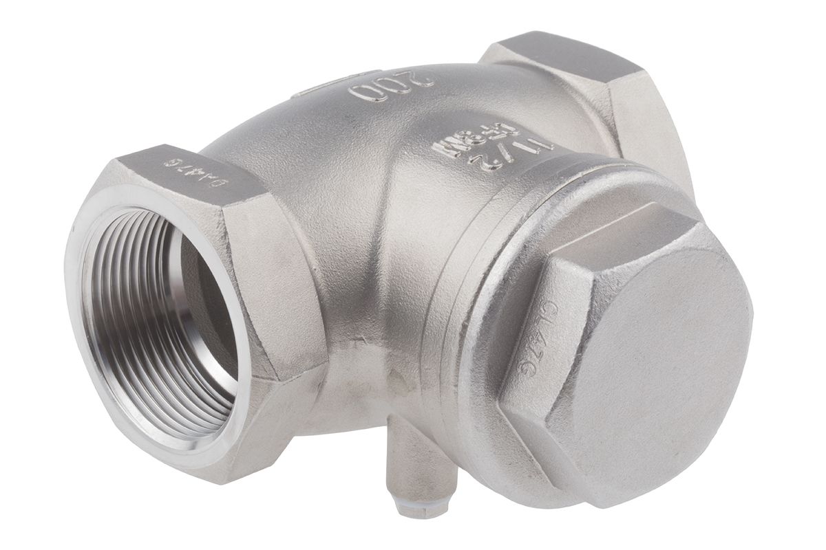 RS PRO Stainless Steel Single Check Valve, BSP 1-1/2in, 14 bar