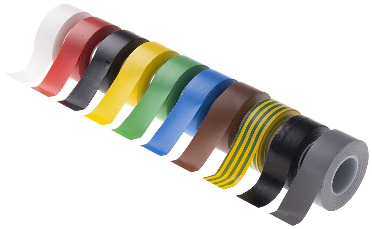 Advance Tapes AT7 Assorted PVC Electrical Tape, 19mm x 10m