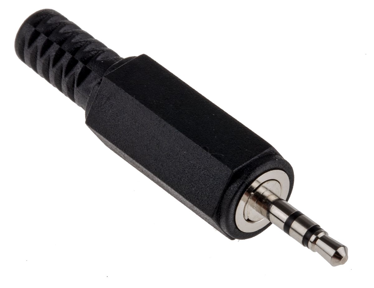 Lumberg Jack Connector 2.5 mm Cable Mount Stereo Plug, 3Pole 500mA