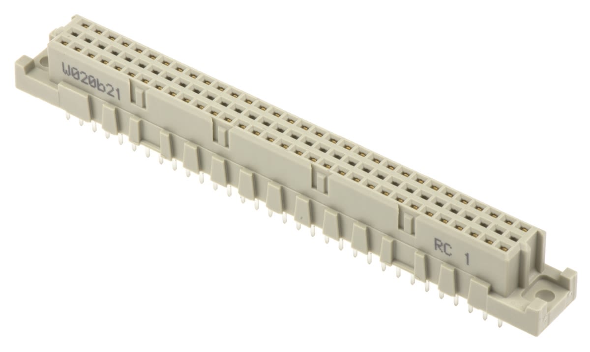 RS PRO 64 Way 2.54mm Pitch, Type C Class C1, 2 Row, Straight DIN 41612 Connector, Socket