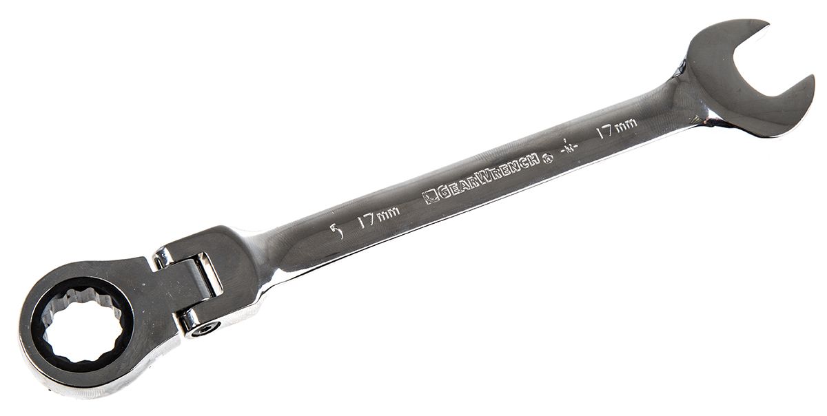 9917 GearWrench Polished Combination Ratchet Spanner, 17 mm RS