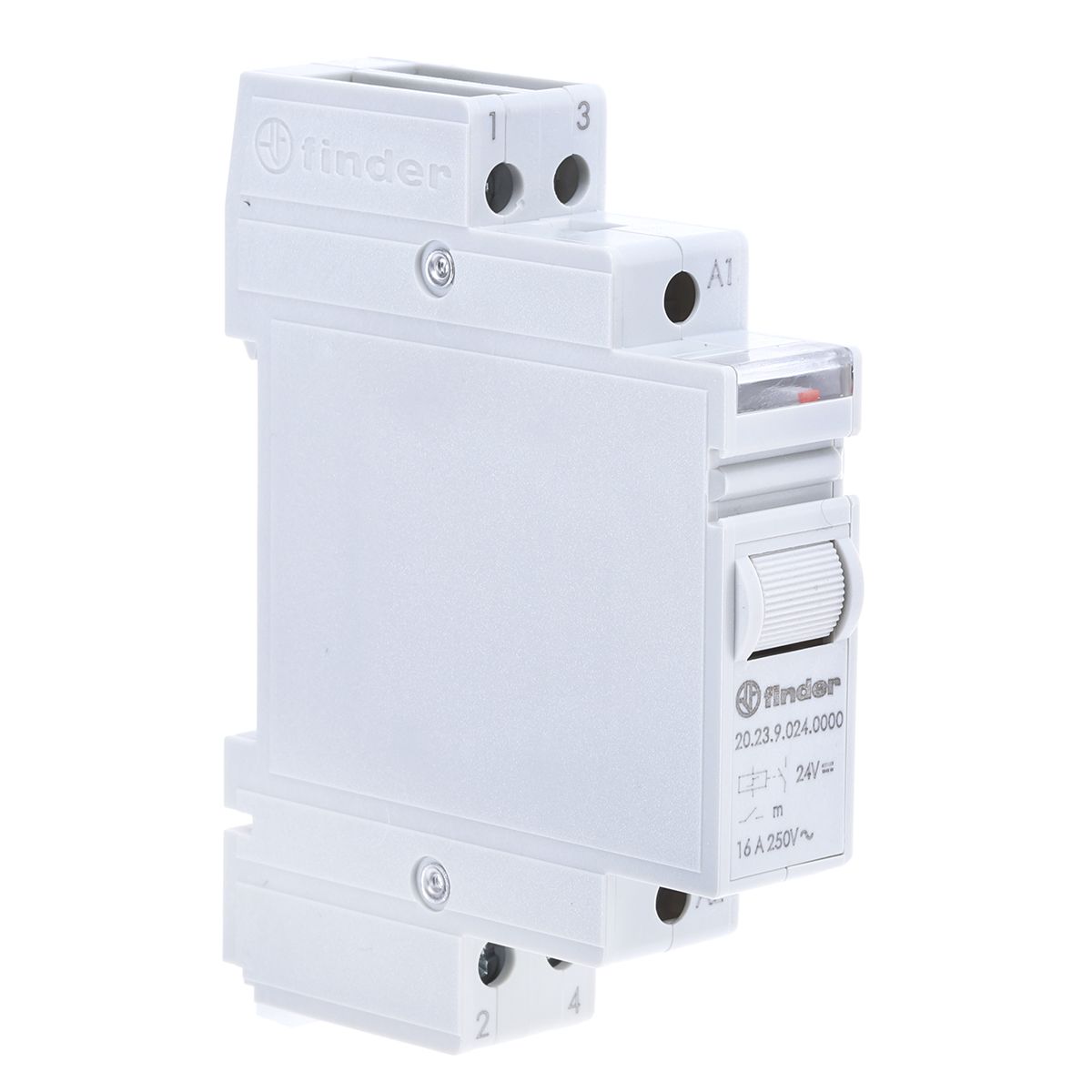 Finder DIN Rail Latching Power Relay, 24V dc Coil, 16A Switching Current, SP-NC, SP-NO