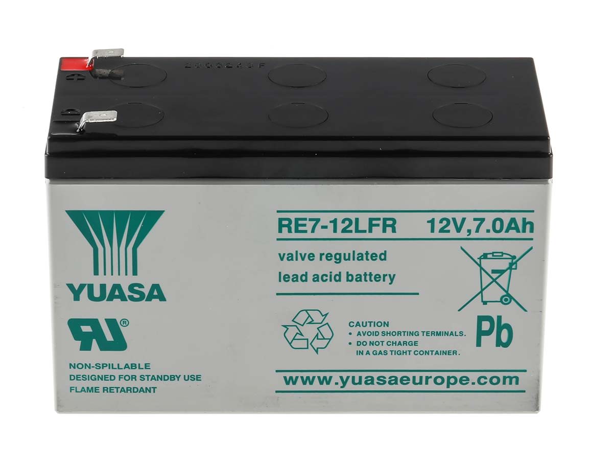 Yuasa 12V Faston F2 Sealed Lead Acid Battery, 7Ah