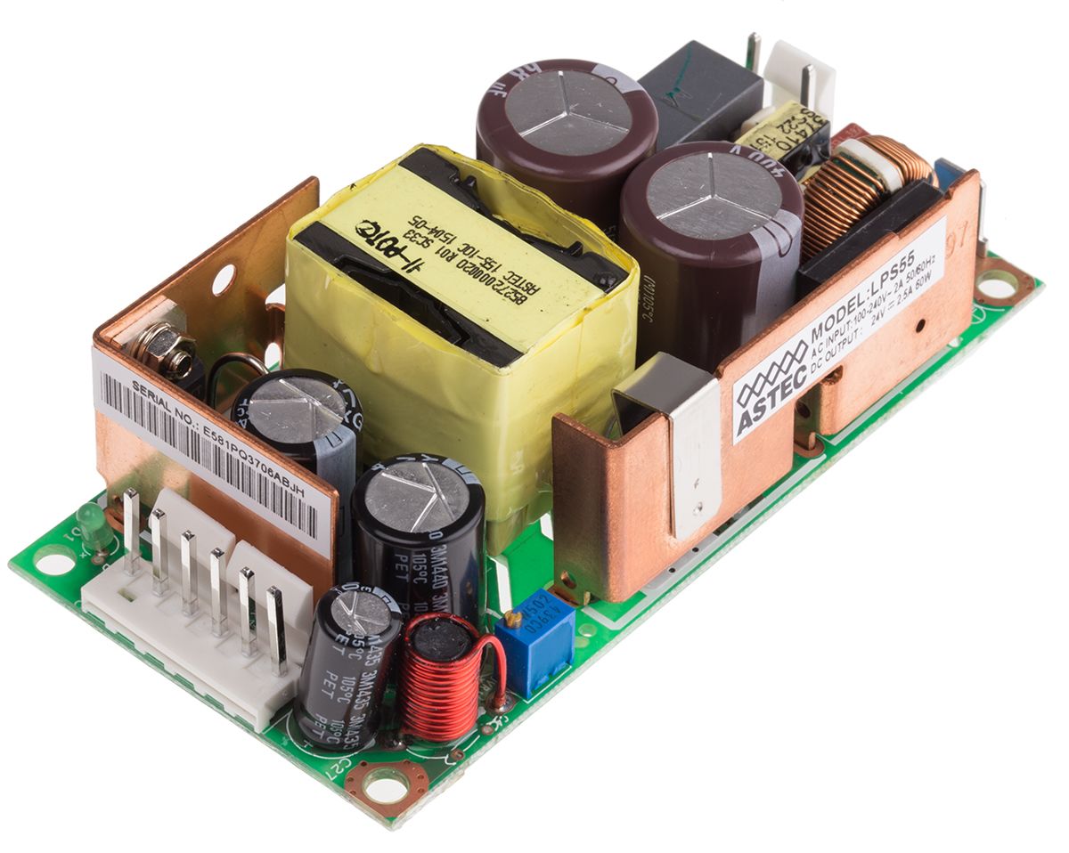 LPS55 Artesyn Embedded Technologies Open Frame, Switching Power Supply, 24V dc, 2.75A, 60W RS