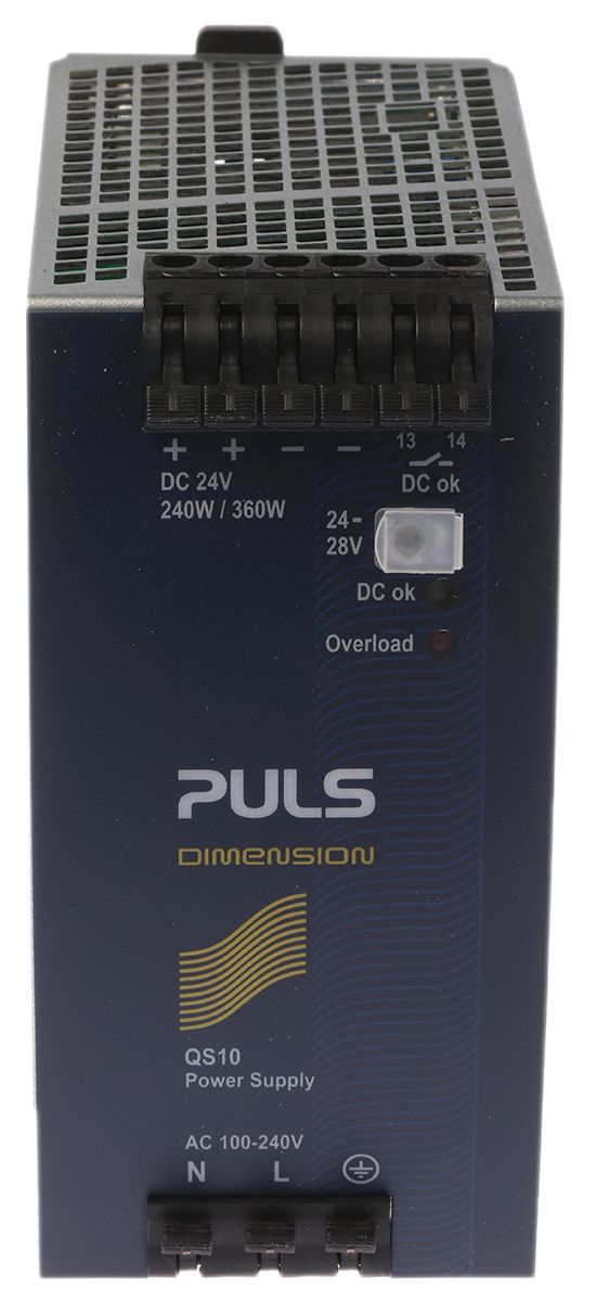 PULS DIMENSION Q Switch-mode DIN-skinnemonteret strømforsyning, 240W 24V dc