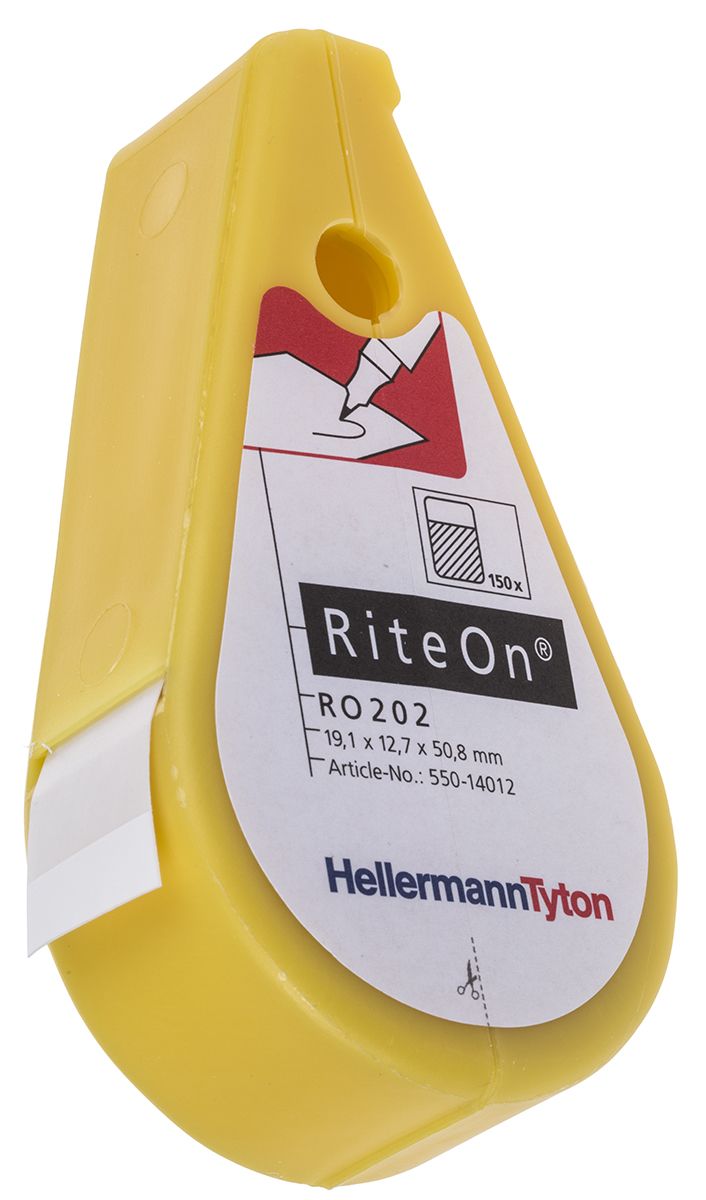 HellermannTyton RiteOn Kabelmarkierer Set, selbstverschweißend, Weiß, Ø 6.1mm - 12.1mm, 150 Stück
