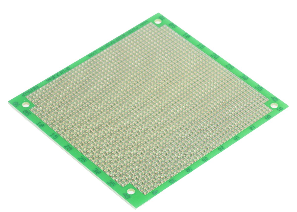 Roth Elektronik Single Sided Matrix Board FR4 With 44 x 42 1mm Holes, 2 x 2mm Pitch, 95.89 x 90.17 x 1.5mm