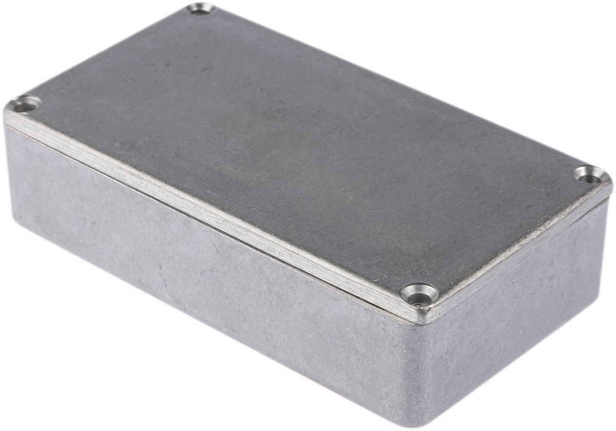 RS PRO Silver Die Cast Aluminium Enclosure, Silver Lid, 114.5 x 63.6 x 30.3mm