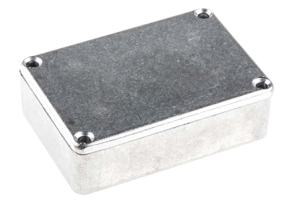 RS PRO Silver Die Cast Aluminium Enclosure, Silver Lid, 79.9 x 54.9 x 25.5mm