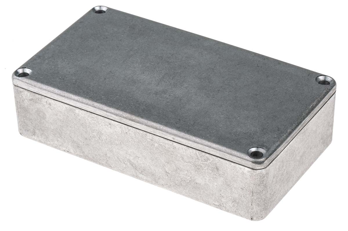 RS PRO Silver Die Cast Aluminium Enclosure, IP66, Silver Lid, 114.5 x 63.6 x 30.3mm