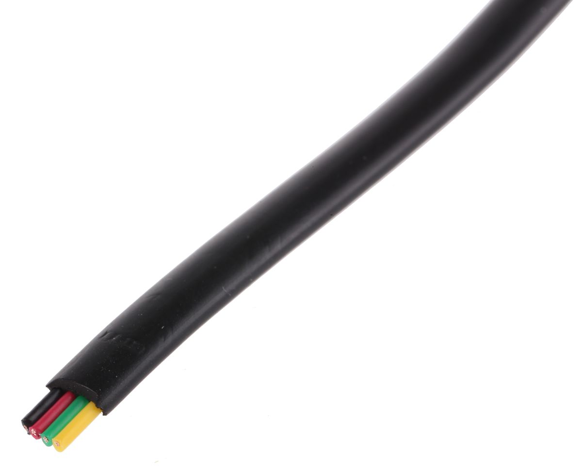 Decelect 4 Core 30 AWG Telephone Cable, Black Sheath, 50m