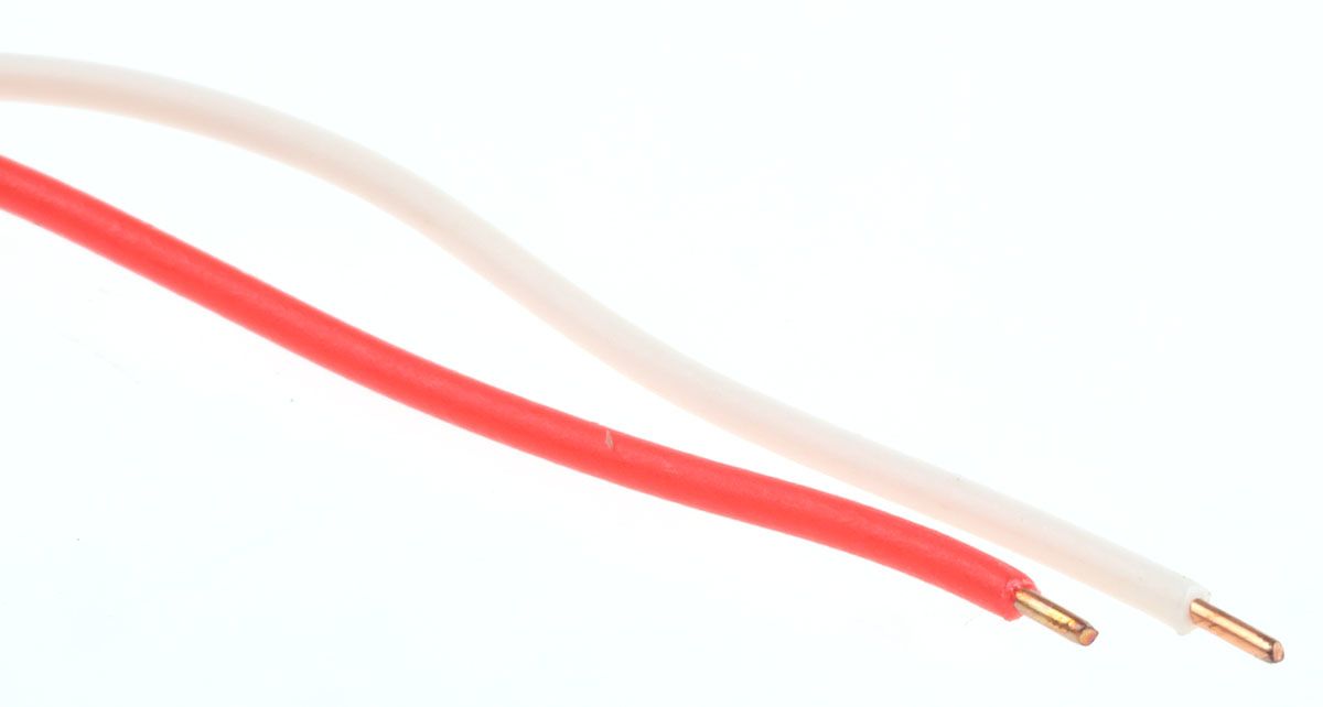 Decelect Forgos 2 Core Telephone Cable, 1/0.5 mm, Red/White Sheath, 100m