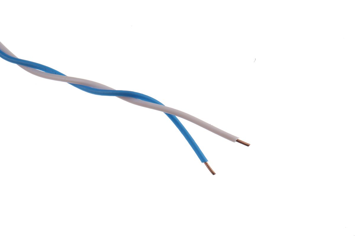 Decelect 2 Core Telephone Cable, 1/0.5 mm, Blue/White Sheath, 100m