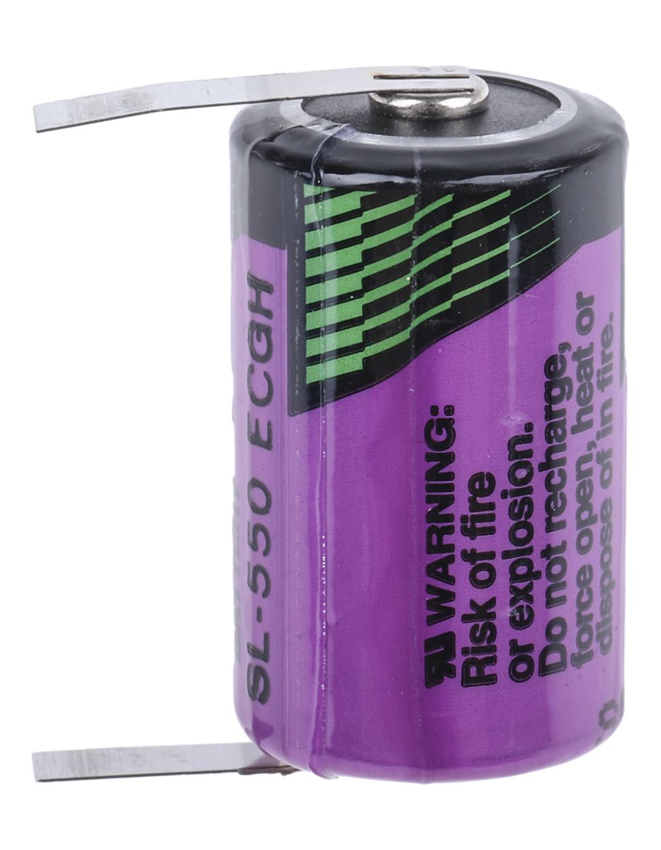 Tadiran 1/2 AA Batterie, 3.6V / 800mAh Li-Thionylchlorid, Fahnen