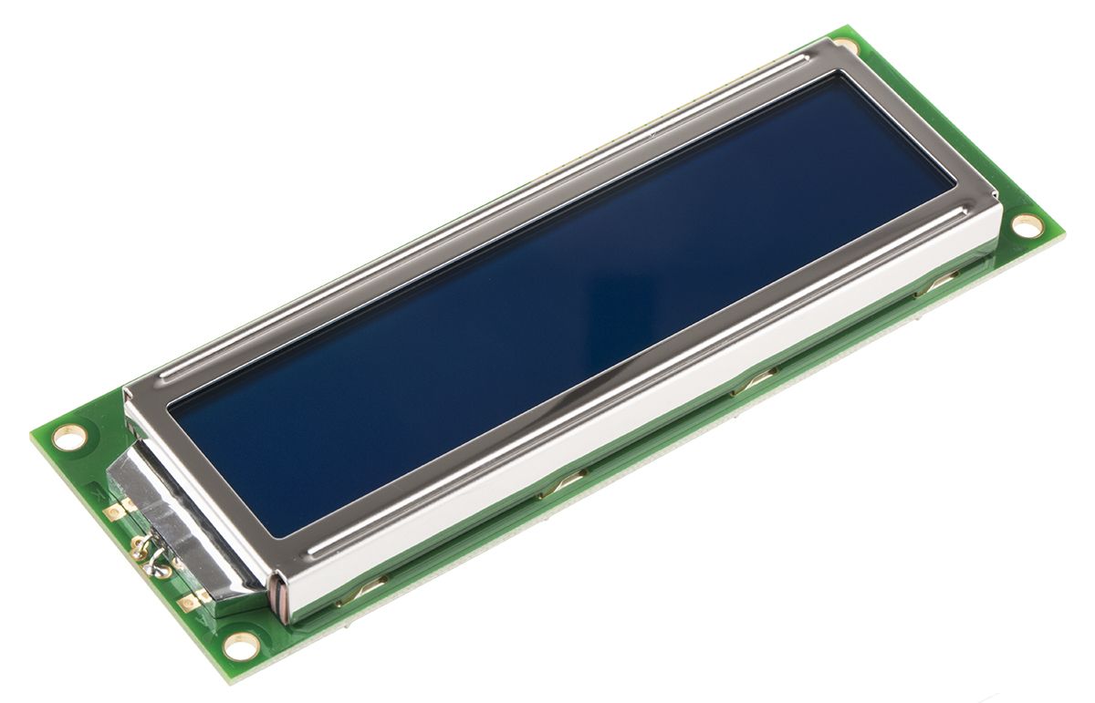 Display monocromo LCD alfanumérico Displaytech de 2 filas x 16 caract., transflectivo, área 99 x 24mm