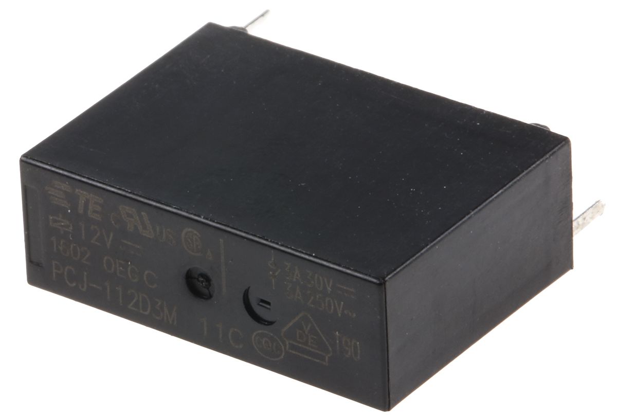 PCJ112D3M TE Connectivity PCB Mount Power Relay, 12V dc Coil, 3A
