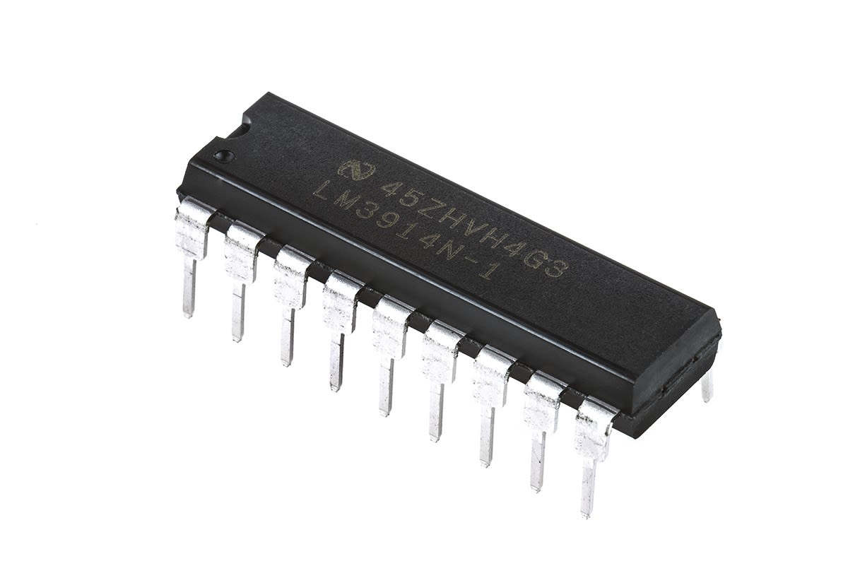 Texas Instruments LM3914N-1/NOPB, LED Driver, 10-Digits 10-Segments, 18-Pin MDIP