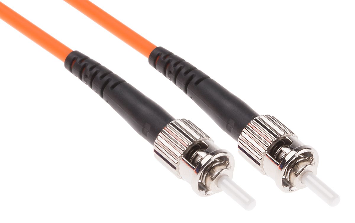 RS PRO ST to ST Simplex Multi Mode OM1 Fibre Optic Cable, 62.5/125μm ...