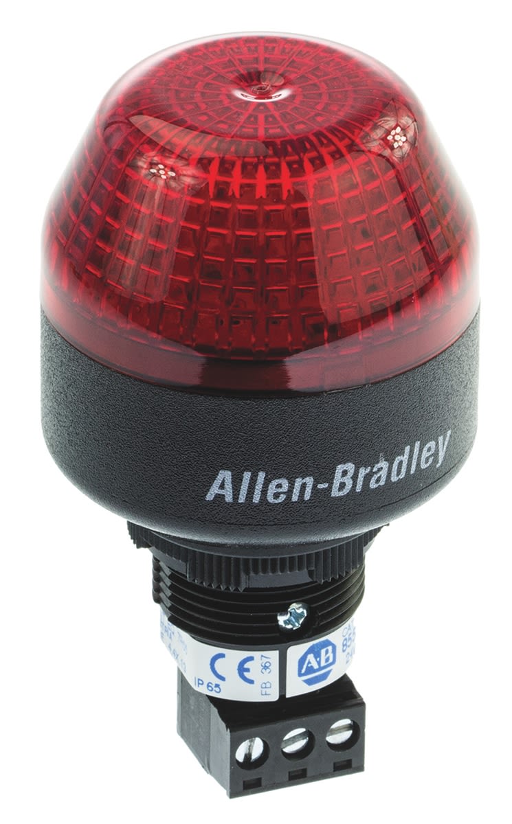 Allen Bradley 855P, LED Blitz, Dauer Signalleuchte Rot, 24 V ac/dc, Ø 45mm x 72mm