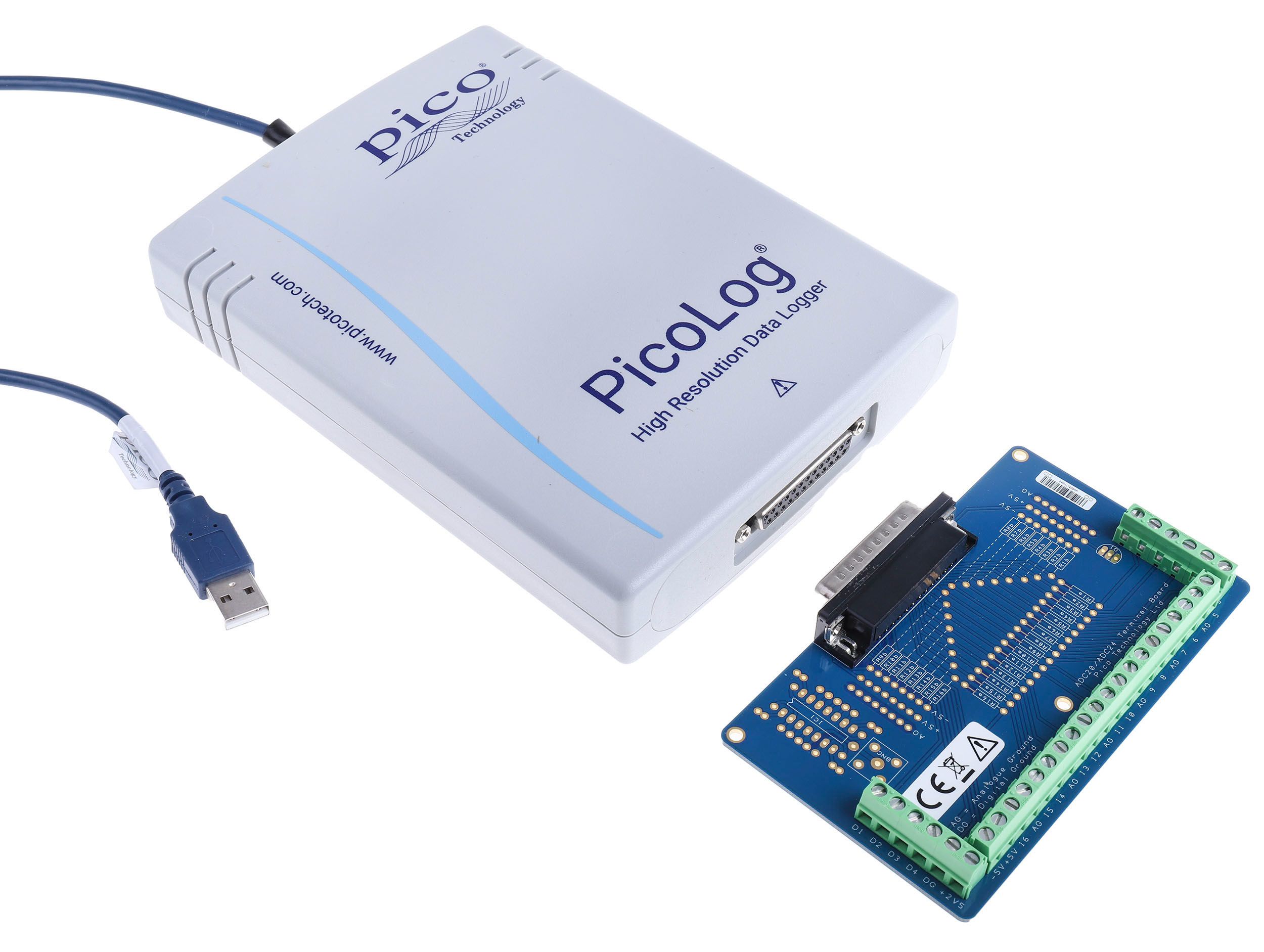 Pico Technology ADC-20 & TERM Voltage Data Logger, 4, 8 Input Channel(s), USB-Powered