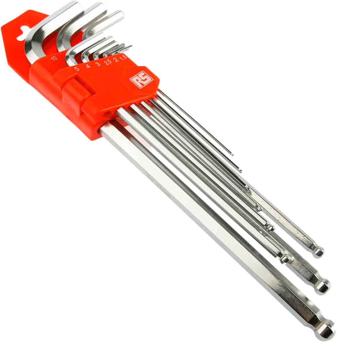 RS PRO 9 piece Hex Key Set, L Shape 1.5 → 10mm Ball End RS