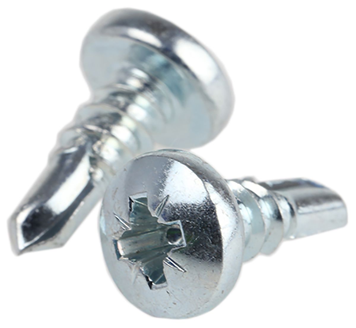 RS PRO Bright Zinc Plated Steel Self Drilling Screw No. 10 x 1/2in Long