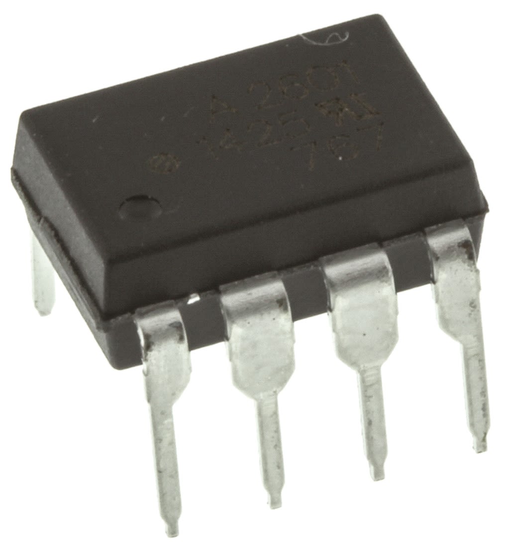 Broadcom, HCPL-2601-000E DC Input Transistor Output Optocoupler, Through Hole, 8-Pin DIP