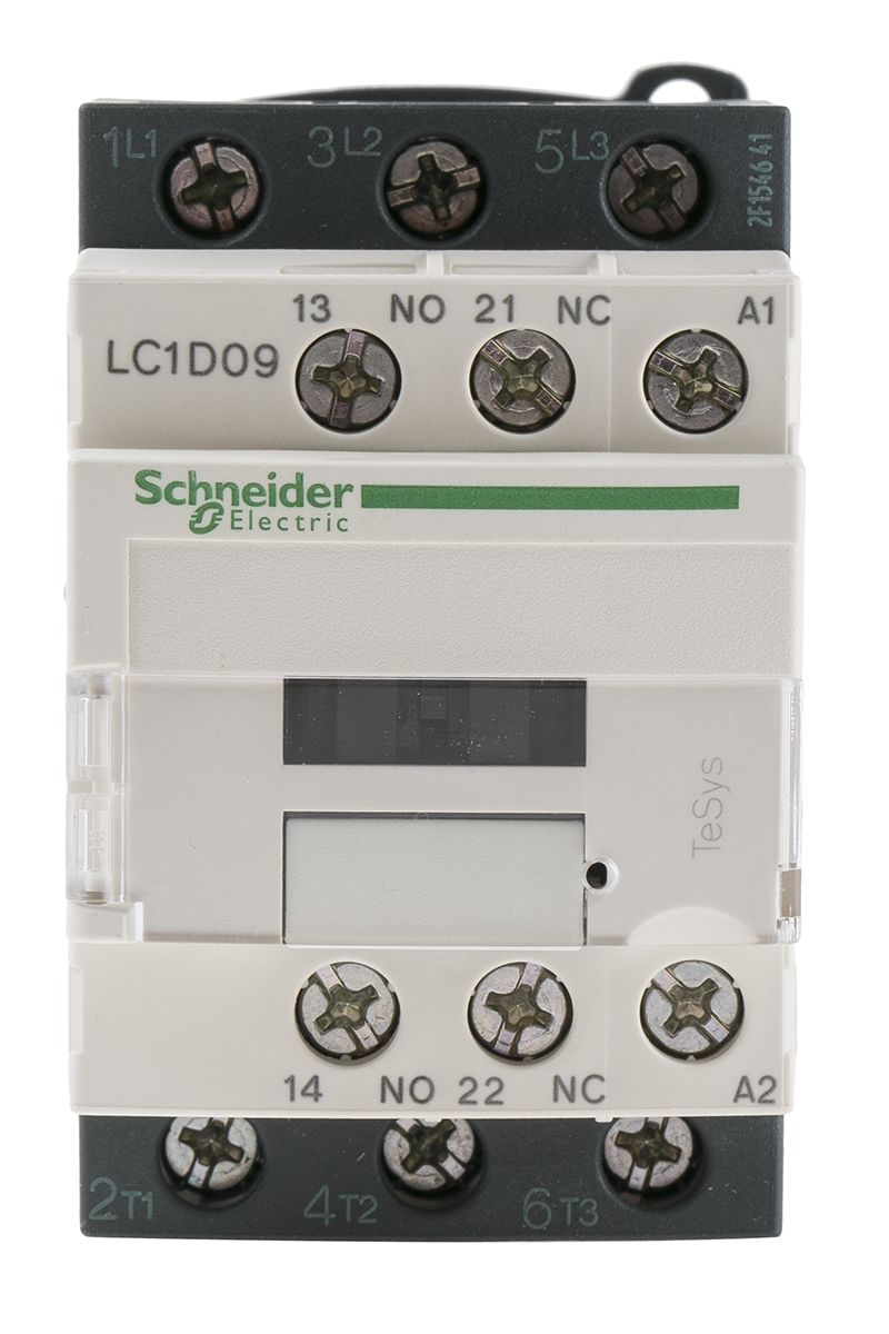 Schneider Electric TeSys D LC1D Contactor, 220 V ac Coil, 3 Pole, 9 A, 4 kW, 3NO