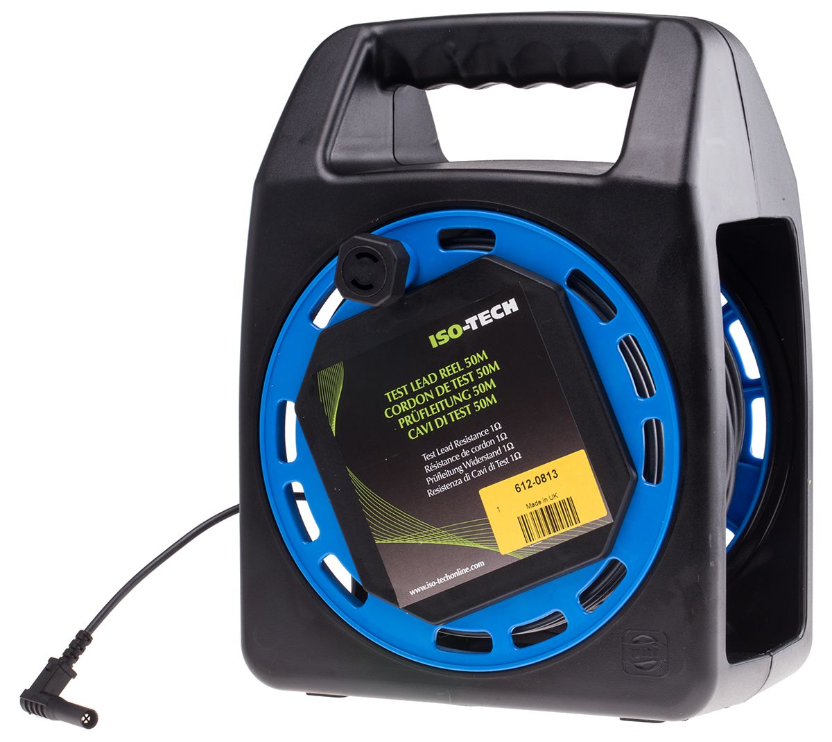 RS PRO Black Test Lead Extension Reel, 50m Cable Length, CAT II 1000 V