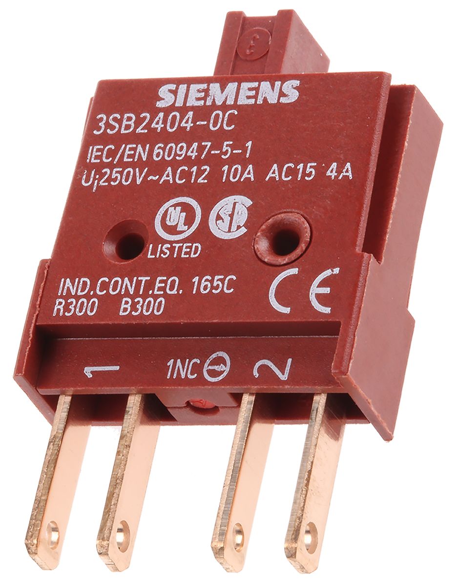 Siemens Contact Block for Use with 3SB2, 1 NC