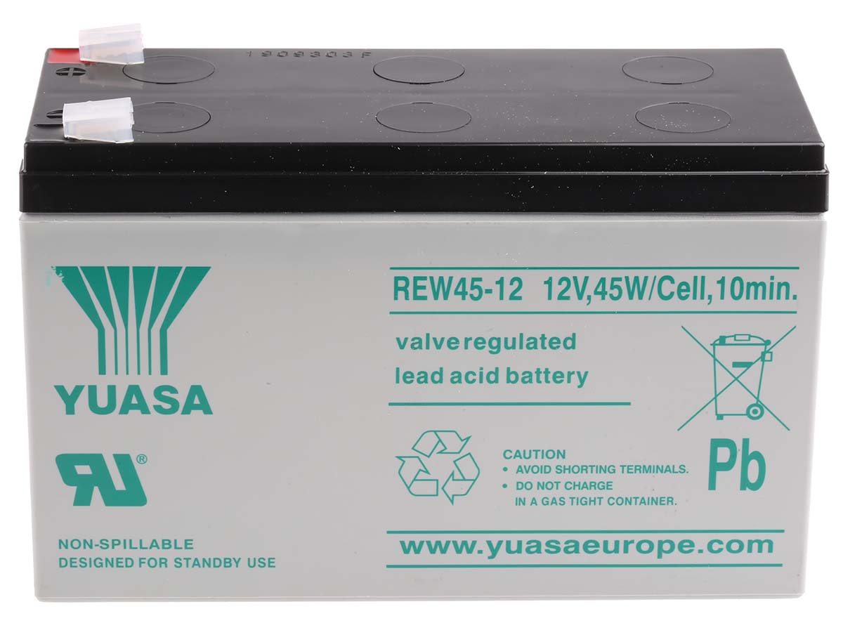Yuasa 12V Faston F2 Sealed Lead Acid Battery, 7.3Ah