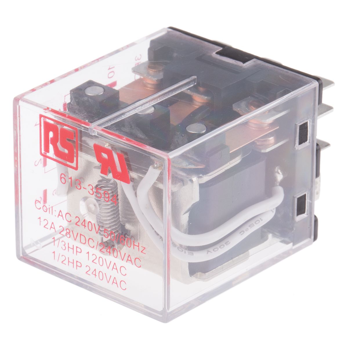 RS PRO パワーリレー 240V ac, 3c接点 プラグイン タイプ RS