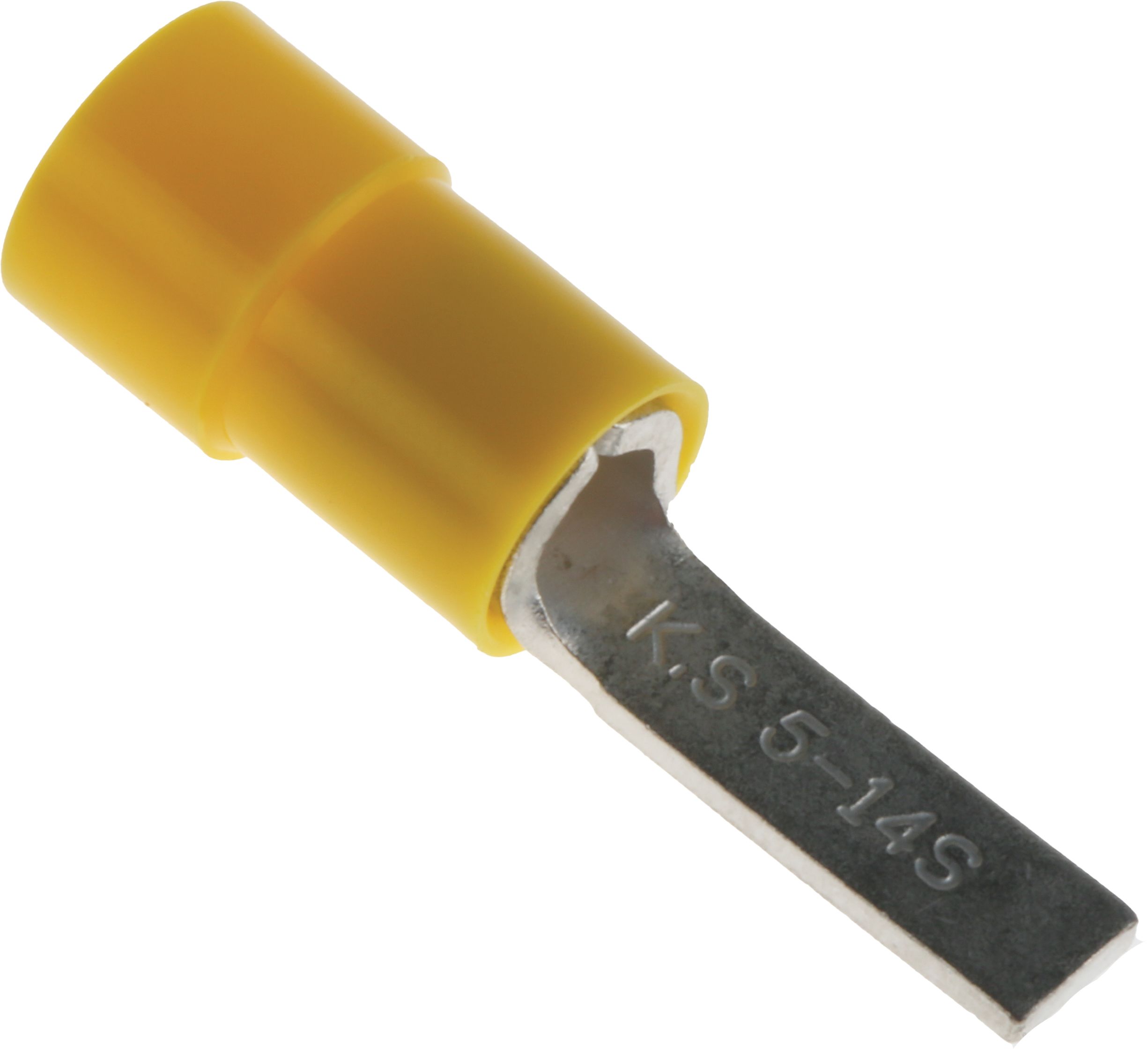 RS PRO Insulated Crimp Blade Terminal 14mm Blade Length, 4mm² to 6mm², 12AWG to 10AWG, Yellow RS