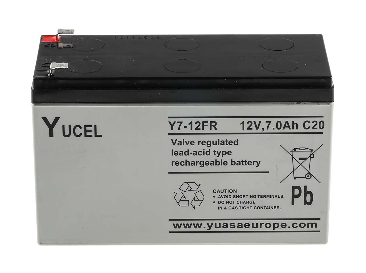 Yuasa 12V Tab Sealed Lead Acid Battery, 7Ah