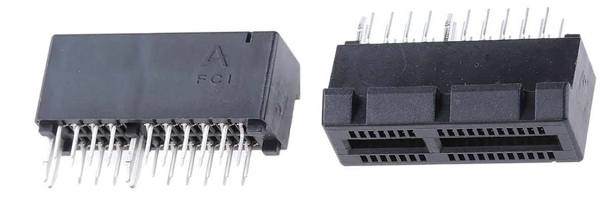 Amphenol Communications Solutions Female PCBEdge Connector, Through Hole Mount, 36 Way, 2 Row, 2mm Pitch