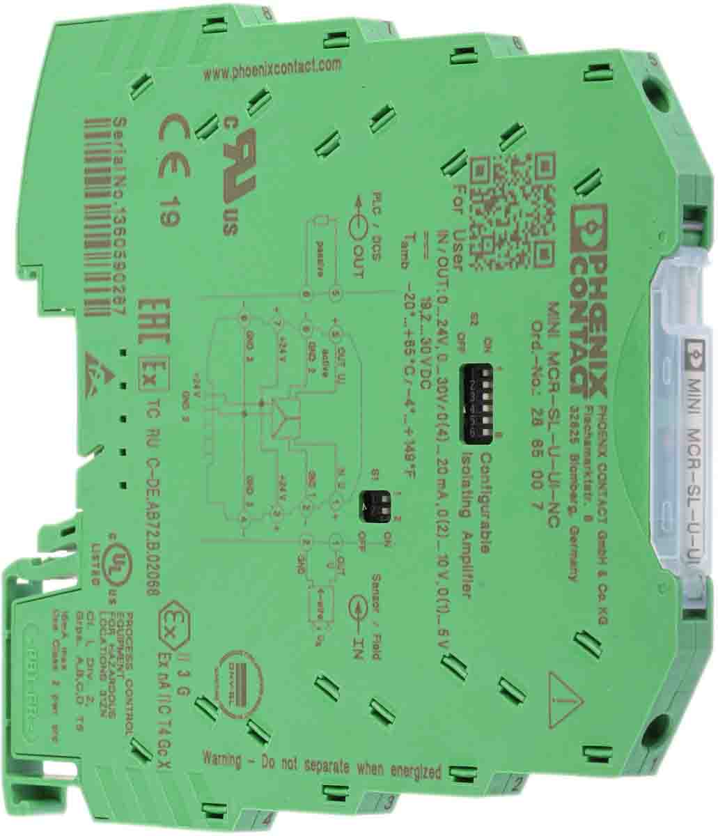 Phoenix Contact MINI MCR Signalwandler, Isolationsverstärker 24V dc, Spannung 0 → 30V EIN / Strom, Spannung 0