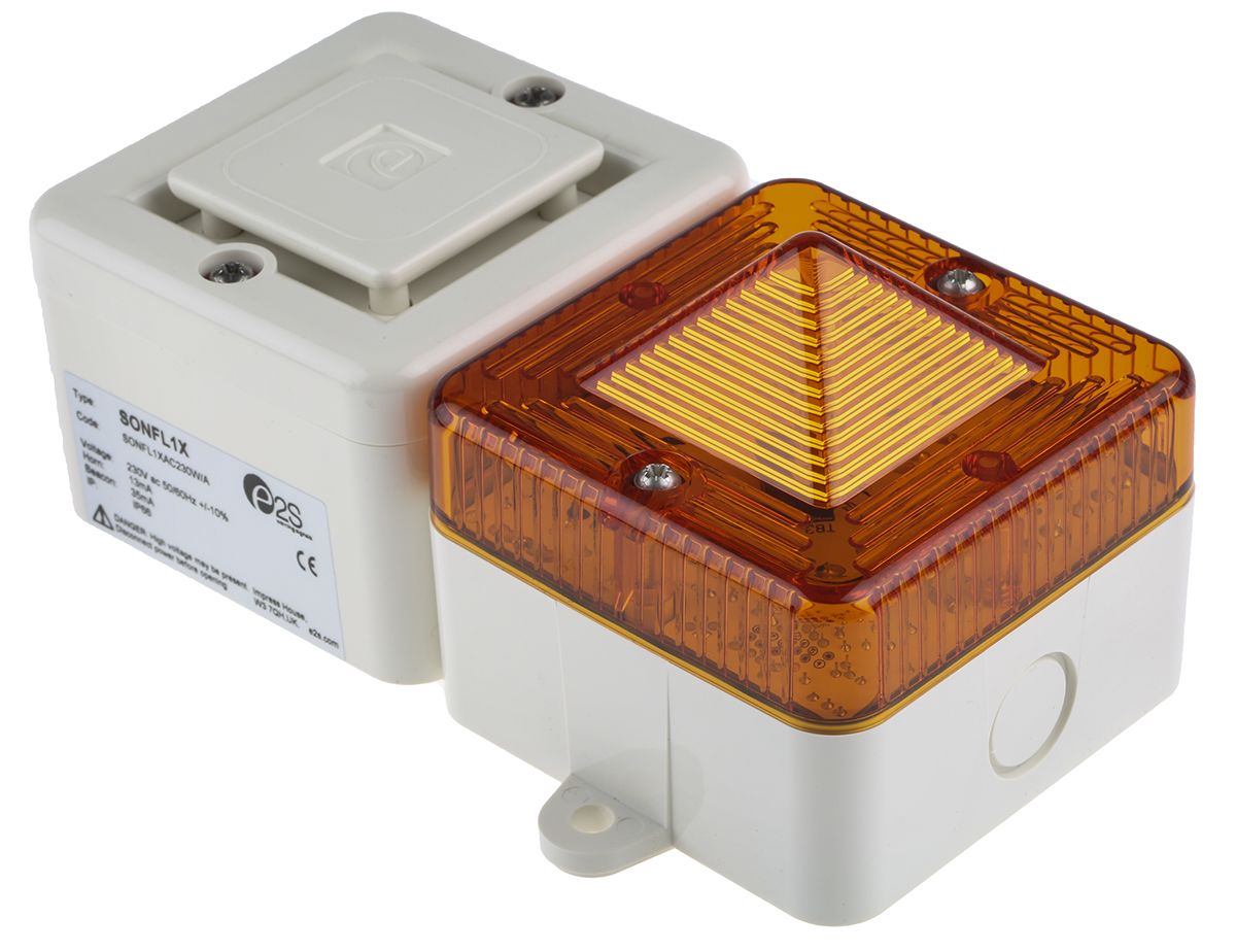 SONFL1XAC230W/A | E2s SONFL1X Series Amber Sounder Beacon, 230 V Ac ...