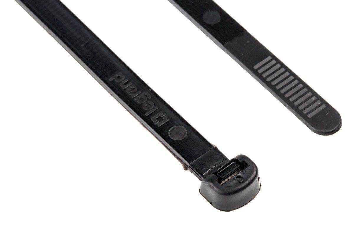 Legrand Cable Tie, 360mm x 7.6 mm, Black Nylon, Pk-100
