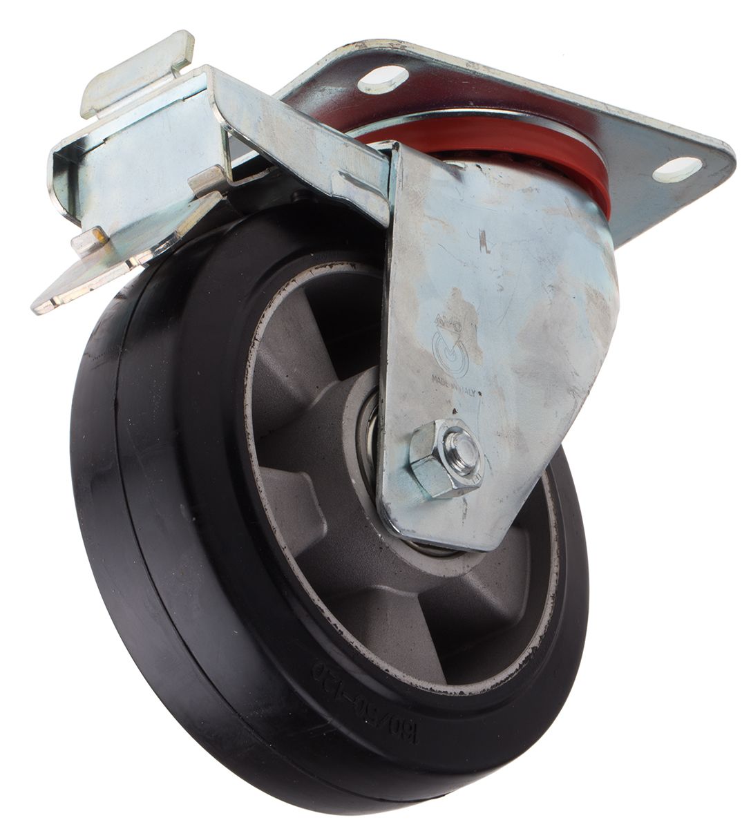 RS PRO Braked Swivel Castor Wheel, 330kg Capacity, 160mm Wheel