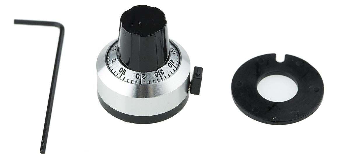 Eaton 22mm Chrome Potentiometer Dial for 6.35mm Shaft RS