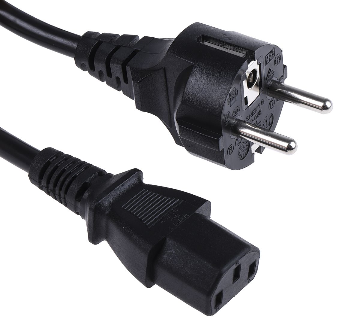 RS Pro 1m power cord, C13 to European Plug (CEE 7/7)
