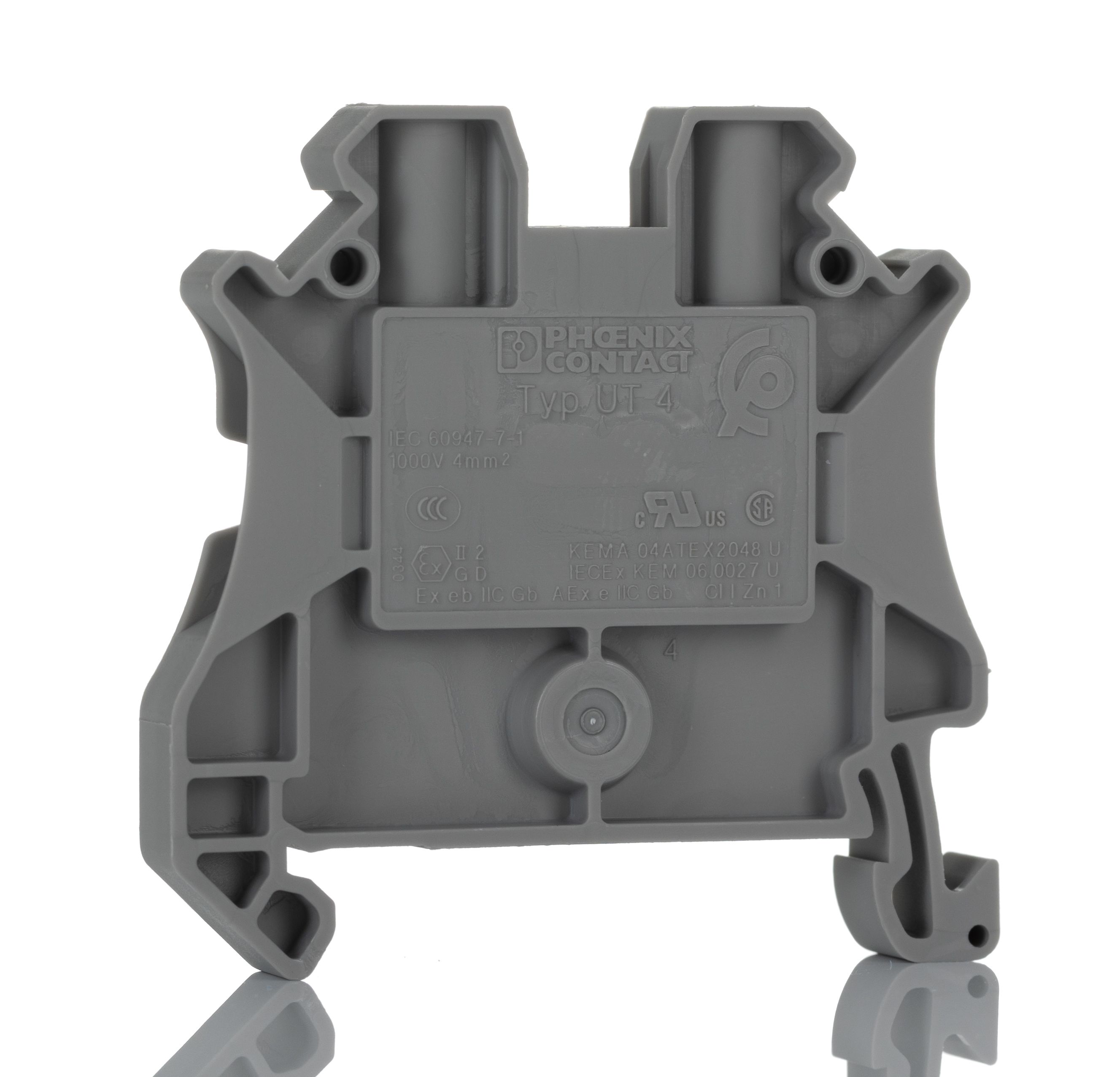 3044102 Phoenix Contact Grey UT 4 Feed Through Terminal Block, Single