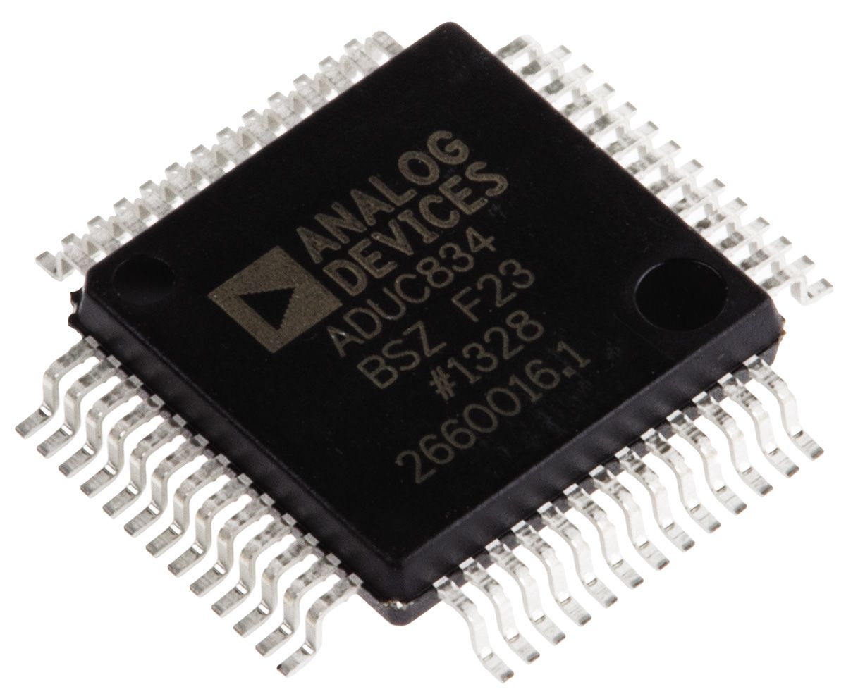 Analog Devices ADUC834BSZ, 8bit 8052 Microcontroller, ADuC8, 12.58MHz, 4 kB, 62 kB Flash, 52-Pin MQFP