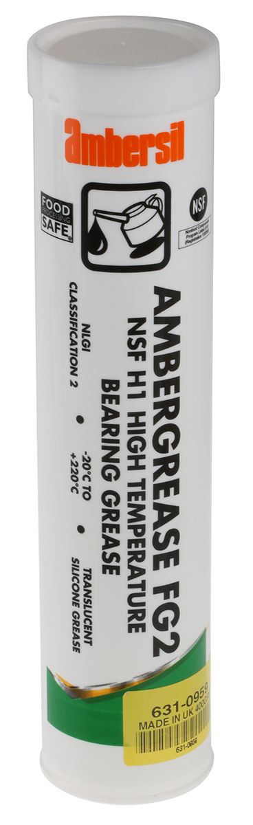 Grasso al Silicone Ambersil Ambergrease FG2, Cartuccia da 400 g, col. Bianco