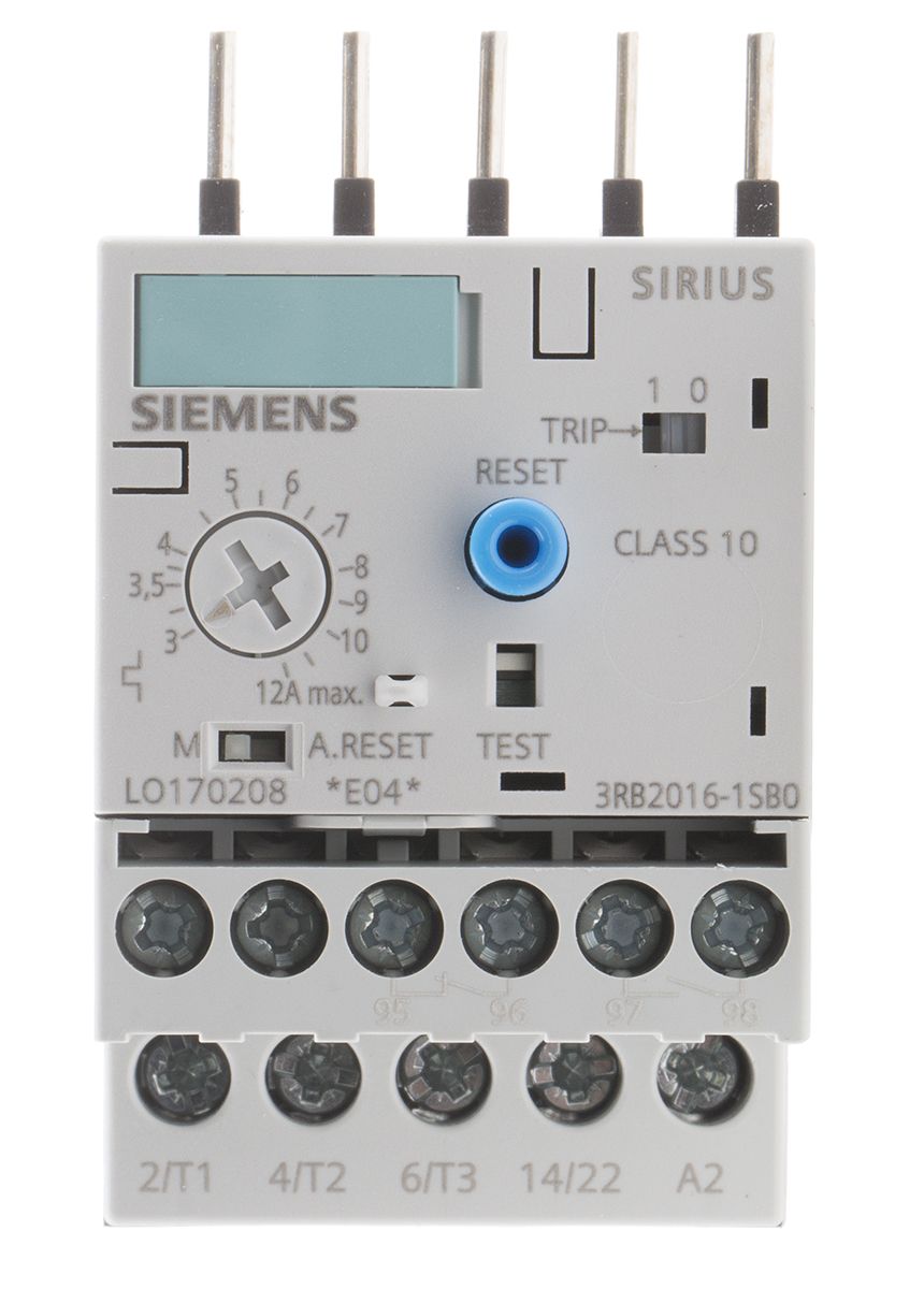 3RB20161SB0 Relé de sobrecarga Siemens Sirius Classic 3RB2, NA/NC, 3