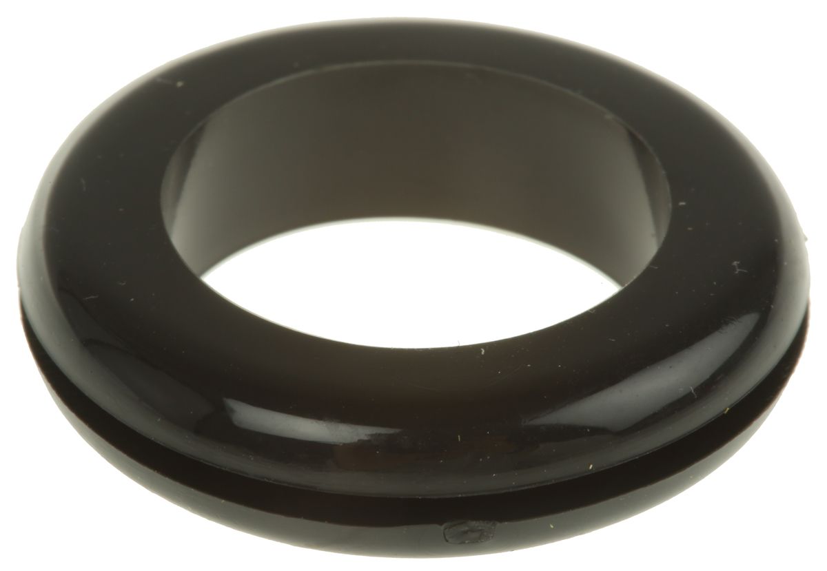 RS PRO Black PVC 25.1mm Cable Grommet for Maximum of 18.9mm Cable Dia.