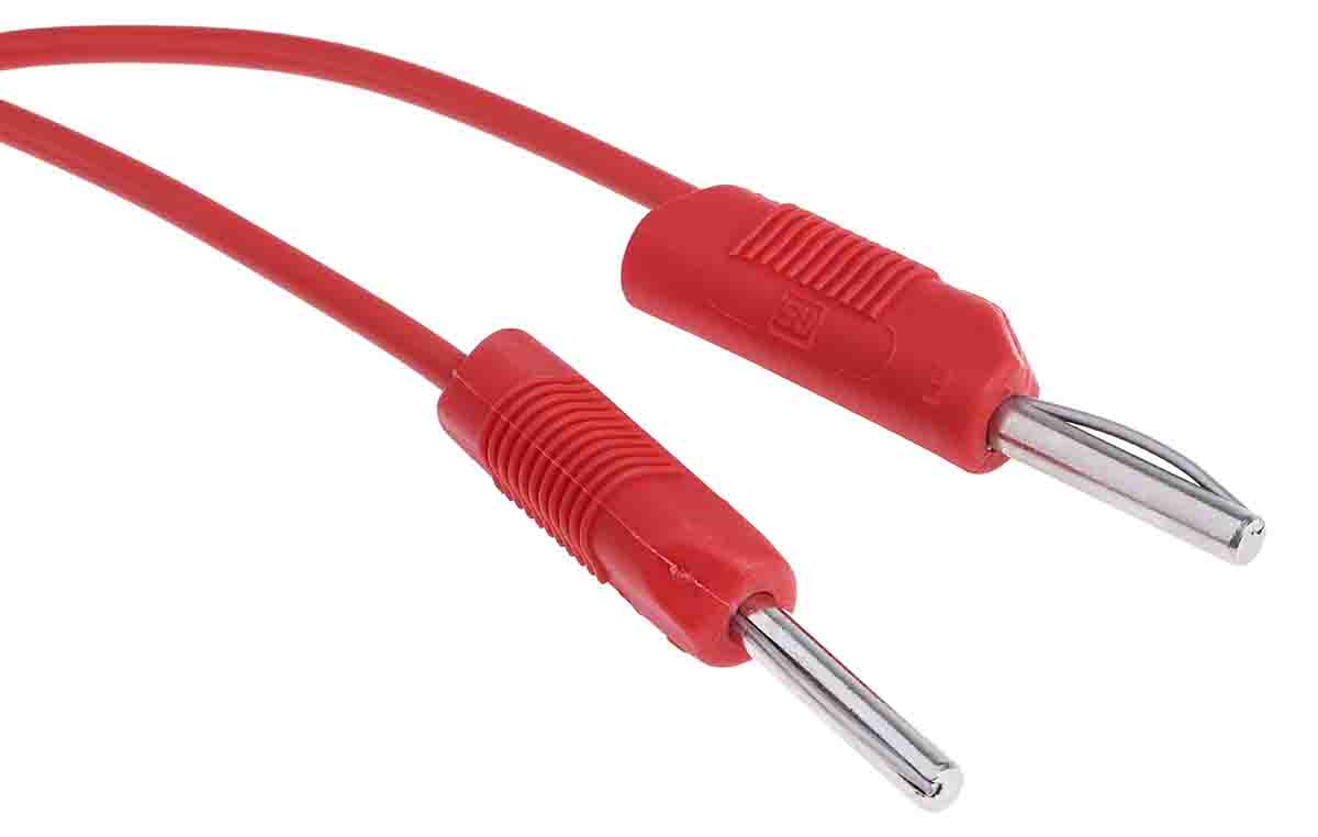 RS PRO 4 mm Test Probe Lead, 2.5A, 50V ac, Red, 1m Lead Length