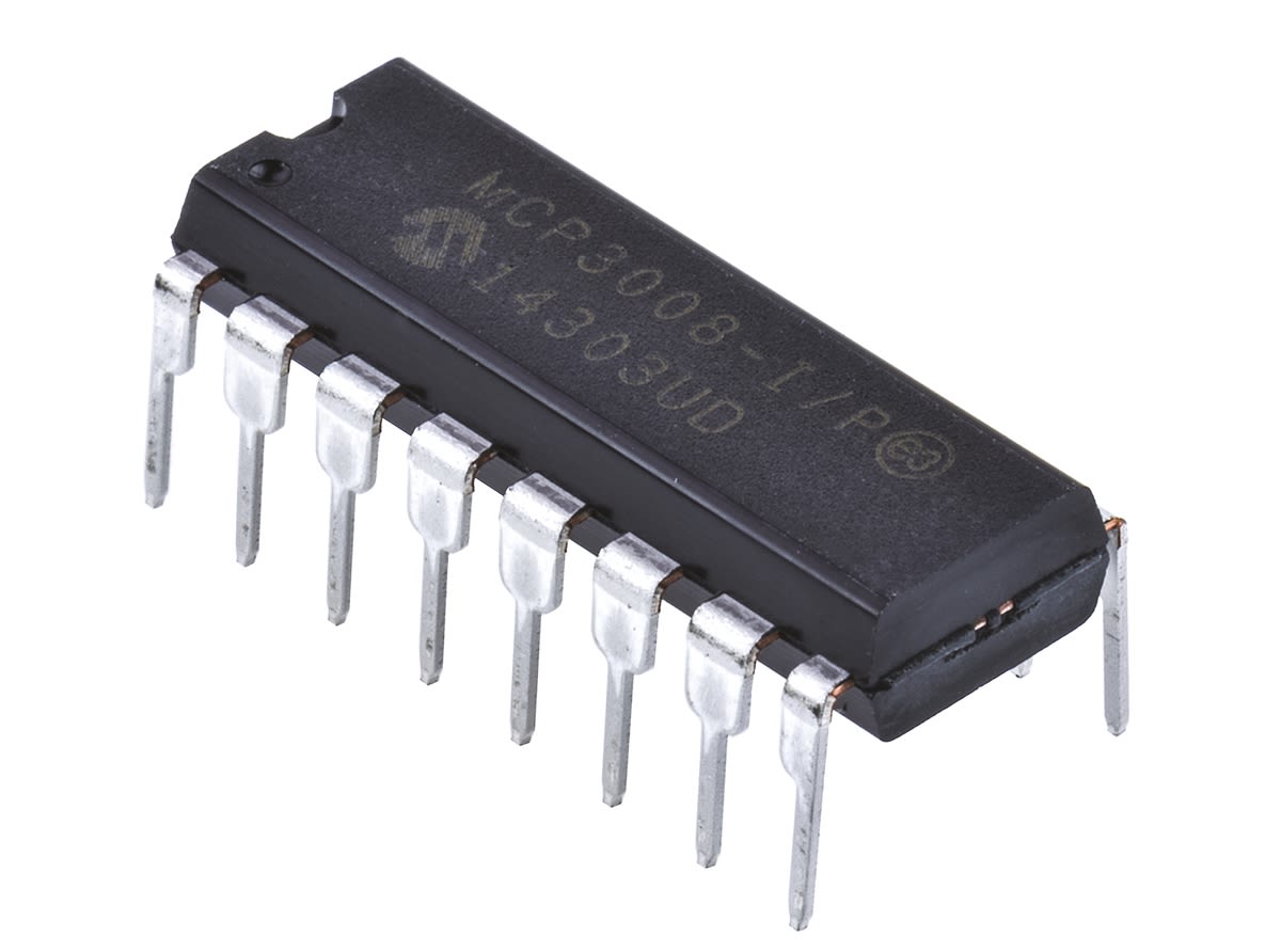 Microchip, Octal 10-bit- ADC 200ksps, 16-Pin PDIP