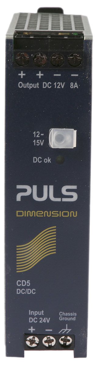 PULS DIMENSION-CD, Vout: 12V dc 96W, Vin: 18 → 32,4 V dc DC-DC-konverter