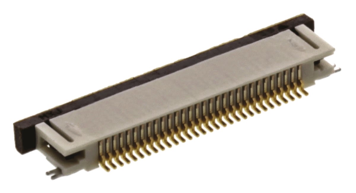 Molex, Easy On, 52437 0.5mm Pitch 30 Way Right Angle Female FPC Connector, ZIF Bottom Contact